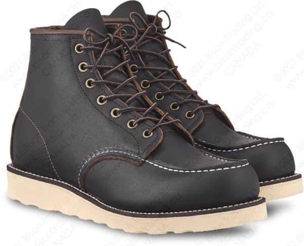 REDWING CLASSIC MOC MEN'S 6-INCH BOOT IN BLACK PRAIRIE LEATHER 8849 ...